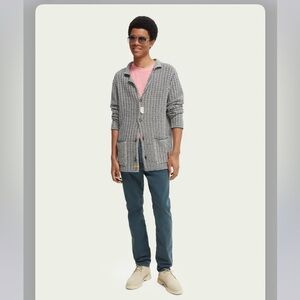 Scotch & Soda Gray Knit Button-Up Cardigan with Pockets